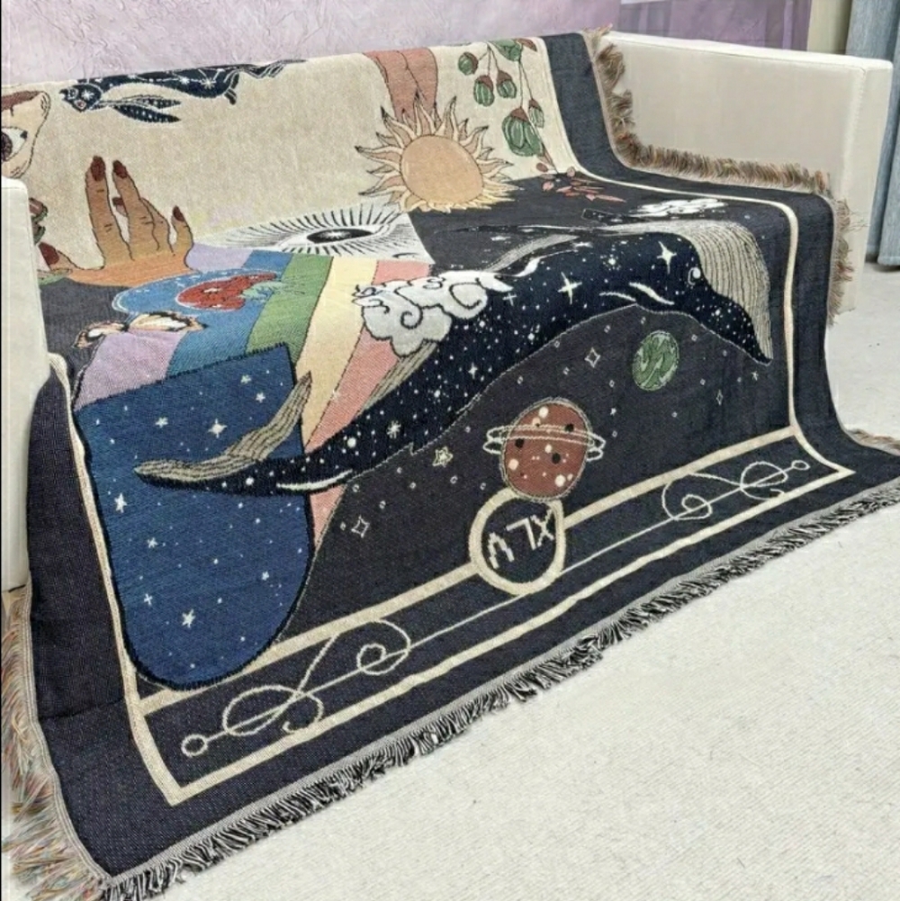 Whimsical 'DREAM' Throw Blanket / Tapestry NWT! - Picture 10 of 13